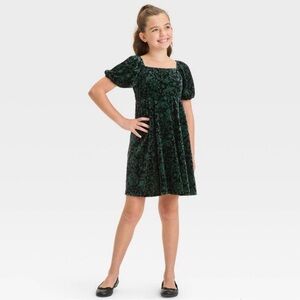 WICKED X GIRLS ELPHABA VELVET DRESS - GREEN MULTI SIZES (NEW WITH TAGS)